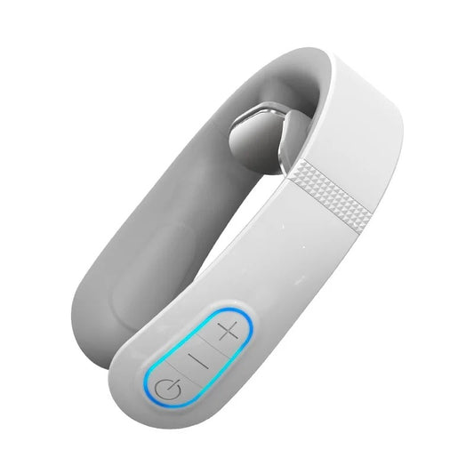Electric Neck Massager EMS Pulse Rechargeable USB Cervical Traction Therapy Massage Stimulator Pain Relief Heating Function