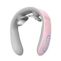 Electric Neck Massager EMS Pulse Rechargeable USB Cervical Traction Therapy Massage Stimulator Pain Relief Heating Function